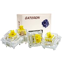 Gateron 105Pcs G pro 3.0 Mechanical Keyboard MX Silent Switch,Linear pre lubed RGB SMD Gaming Keyboard Optical Banana Split Tactile Switches 3 Pin (Yellow)