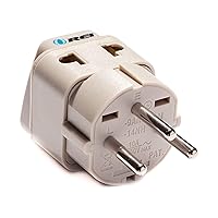 Grounded Universal 2 in 1 Plug Adapter Type H for Israel & more- CE Certified - RoHS Compliant WP-H-GN
