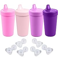 Re-Play Made In USA 10 oz. Sippy Cups (4-pack) and Replacement Silicone Valves for Sippy Cups (6-pack), Princess