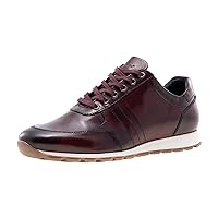JUMP Men's Iberia Hand Painted Leather Upper | Stylish | Light Weight | Lace-up | Allover Leather Low-Top Sneakers