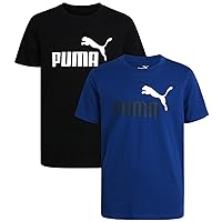 PUMA Boys' T-Shirt - 2 Pack Core Logo T-Shirt for Boys - Basic Athletic Crewneck Short Sleeve Tee (S-XL)