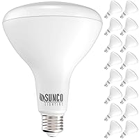 Sunco 16 Pack BR40 Light Bulbs, LED Indoor Flood Light, Dimmable, CRI94 6000K Daylight Deluxe, 100W Equivalent 17W, 1400 Lumens, E26 Base, Indoor Residential Home Recessed Can Lights, High Lumens - UL