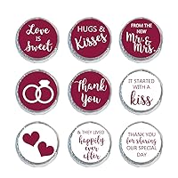 Mini Candy Stickers 0.75 Inch Wedding Favors Set of 324 (Burgundy)
