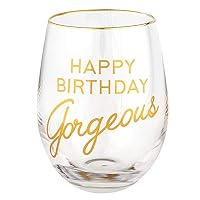 Santa Barbara Design Studio Sippin' Pretty Stemless Wine Glass, 17-Ounce, Happy Birthday Gorgeous