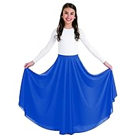 0501 Girls Praise Dance Circle Skirt (8-10, Bright Royal)