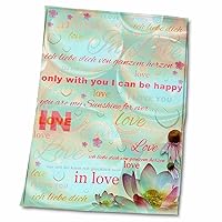 3dRose Image of Collage of Love Words in German and English - Towels (twl-311367-2)
