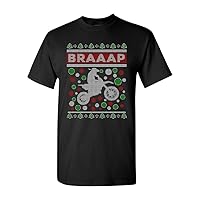 Braaap Motorcycles Bike Riders Ugly Christmas Humor DT Adult T-Shirt Tee