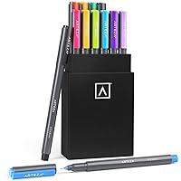 ARTEZA Micro-Line Ink Pens, Set of 12 Colorful Size 01 (0.25-mm) Fineliners, Archival Ink, Quick-Dry and Smear-Proof, Art Supplies for Artists, Illustrators, and Fine Media Artists