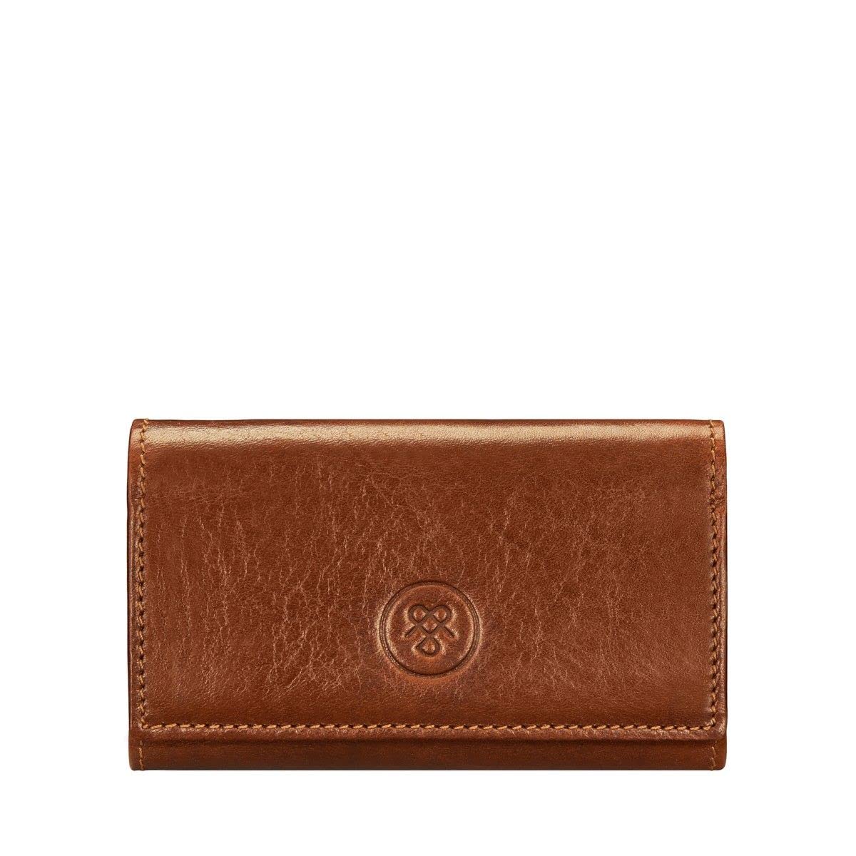 Maxwell Scott | Luxury Leather Key Case Wallet | The Lapo | 6 Hooks Key Holder Pouch for Men Women