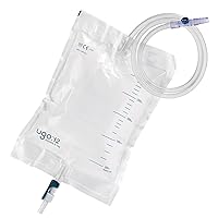 Ugo 2L Night Bags (x10) – Urine Drainage Bags/Catheter Night Bags, T Tap or Lever Tap with Kink Free Connection (Pack of 10) (Ugo 12 - Lever Tap (Continuous Drainage), Sterile)