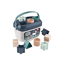 Fisher-Price Stacking Toy Baby’s First Blocks Set of 10 Shapes for Sorting Play Ages 6+ Months, Navy Fawn (Amazon Exclusive)