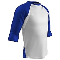 CHAMPRO Men's Three-Quarter Raglan Sleeve Lightweight Polyester Baseball Shirt with Mesh Side Inserts