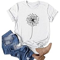 ZEFOTIM Spring Tops for Women 2024,Summer Fashion Sunflower Tops Shirts Casual Short Sleeve Round Neck Tunic Blouse Tees Flowy Shirts for Women Basic Tees for Women Womens Shirts and Blouses
