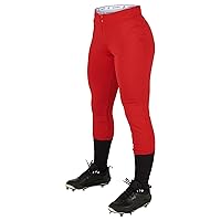 CHAMPRO Women's Fireball Low-Rise Knicker-Style Fastpitch Softball Pants in Solid Color with Reinforced Knees