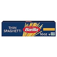 Barilla Thin Spaghetti Pasta, 16 oz. Box - Non-GMO Pasta Made with Durum Wheat Semolina - Kosher Certified Pasta
