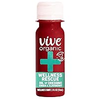 Vive Organic Wellness Rescue Shot, Ginger, Elderberry & Oil of Oregano, 2 Oz