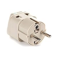 OREI European Power Adapter Plug, Perfect for Travel To Europe, Germany, France, Spain, Norway, Korea - Universal Socket - Type E/F Outlet - 2 Inputs - Safe Grounded Connection