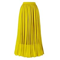 Women's Metallic Shiny Maxi Skirts Lightweight Silky Flowy Skirt for Summer Beach Holiday