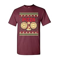 Pizza Joy Love Pepperoni Ugly Christmas Funny DT Adult T-Shirt Tee