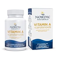 Nordic Naturals Vitamin A + Carotenoids, Unflavored - 30 Soft Gels - Lycopene & Astaxanthin - Supports Skin, Cellular Health - Non-GMO - 30 Servings