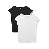 Amazon Essentials Women's Jersey Standard-Fit Short-Sleeve Boat-Neck T-Shirt, Pack of 2