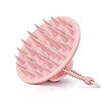 Scalp Massager Shampoo Brush with Silicone Bristles for Dandruff Removal Scalp Care & Hair Growth, Scalp Scrubber for All Hair Types, Head Massager Stress Relax, Upgraded Large Design,Pink