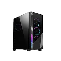 GIGABYTE AORUS C500 Glass - Black Mid Tower PC Gaming Case, Tempered Glass, USB Type-C, 4X ARBG Fans Included (GB-AC500G ST)