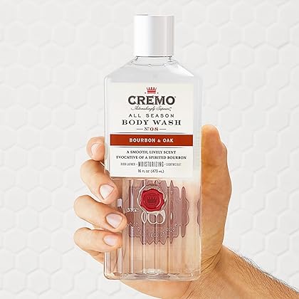 Cremo Rich-Lathering Bourbon & Oak Body Wash, A Sophisticated Blend of Distillers Spice, Fine Bourbon and White Oak, 16 Fl Oz (2-Pack)