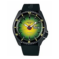 Seiko Watch SBSA171 Men's Five Sports Chaos Fishing Club Collaboration Limited Edition Model, Black, Dial: Green x Yellow