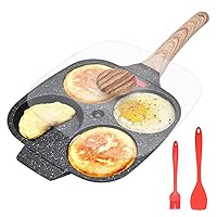 Aluminium Alloy 4-Cups Nonstick Egg Frying Pancake Pan - Black