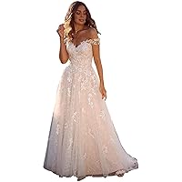 Long Sleeves Wedding Dresses for Bride 2024 Boho Beach A-Line Appliques Lace Bridal Ball Gowns with Train