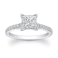 1.50ct GIA Princess & Round Cut Diamond Engagement Ring in Platinum