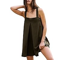 Womens Summer Casual Sleeveless Rompers Loose Fit Spaghetti Strap Shorts Overalls Outfits 2024 Jumpsuits With Pockets