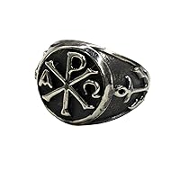 Chi Rho Ring, 925 Sterling Silver, Men's Ring, Custom Engraved Ring, Family Crest Ring, Personalized Ring, Statement Ring, Handmade, Birthday Gift For Brother, Unique Ring, Signet Ring for Men