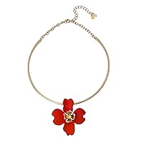 Robert Lee Morris Soho Patina Flower Pendant Wire Necklace, (378856GLD242)