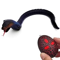 Tipmant Realistic Remote Control Snake RC Cobra Animal Toy Crawling Electric Electronic Battery Powered Honored for Kids Cat Halloween Christmas Prank Toys Birthday Gifts (Blue)
