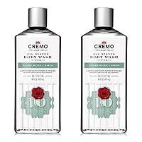 Cremo Rich-Lathering Silver Water & Birch Body Wash, A Revitalizing Combination of Glacier-Fed Streams and White Birch 16 Fl Oz (2-Pack)