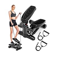 Stepper, Mini Stair Steppers with Resistance Bands, Aerobic Fitness Stepper Tohoyard Machine with LCD Display Step Fitness Machines for Home Office Workout,Bearing Weight 330lb
