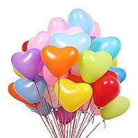 BinaryABC Heart Shaped Latex Balloons,Valentine's Day Engagement Wedding Party Decorations,10Inch,50Pcs (Assorted Color)