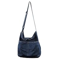 LHHMZ Denim Hobo Bags for Women Retro Jean Shoulder Bag Casual Jean Tote Handbags Large Crossbody Bag