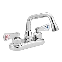 Moen Commercial M-DURA Chrome Two-Handle 4-Inch Centerset Utility or Laundry Faucet, 8277, 0.5