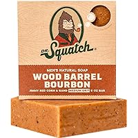 Dr. Squatch All Natural Bar Soap for Men with Medium Grit, Wood Barrel Bourbon