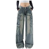Women Casual Loose Fitting High Waisted Slimming Trend Jeans and Pants Plus Size on Pants