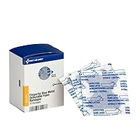 First Aid Only FAE-3140 SmartCompliance Refill Blue Metal Detectable Fingertip Foam Bandages, 20 Count