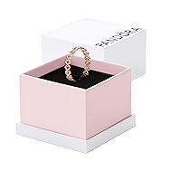 PANDORA Band of Hearts - Rose Gold Ring for Women - Layering or Stackable Ring - Mother's Day Gift - 14k Rose Gold-Plated PANDORA Rose - With Gift Box