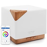 Smart WiFi Essential Oil Aromatherapy Diffuser, Easy Connect with Alexa and Google Home Phone App Voice Control 700ml Ultrasonic Diffuser, Create Schedules 7 LED Colors Humidifier