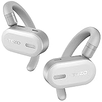 TOZO OpenBuds Lightweight True Open Ear Wireless Earbuds with Multi-Angle Adjustment, Bluetooth 5.3 Headphones with Dual-Axis Design for Long-Lasting Comfort, Crystal-Clear Calls for Driving, White