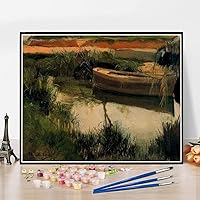 Paint by Numbers Kits for Adults and Kids Boat in Albufera Painting by Joaquin Sorolla Arts Craft for Home Wall Decor