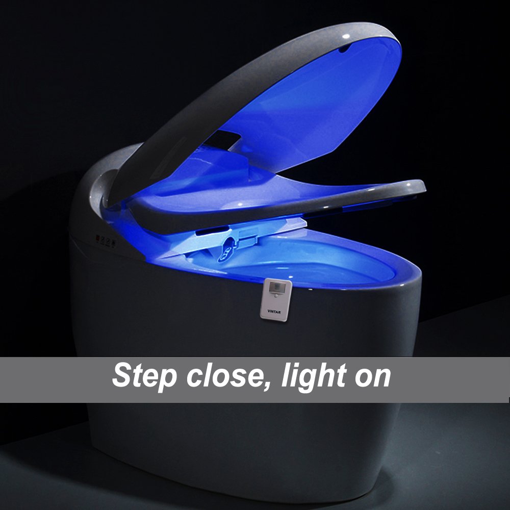 VINTAR [2-Packs 16-Color Motion Sensor LED Toilet Night Light,Toilet Bowl Lights,Cool Gadgets,5-Stage Dimmer, Light Detection
