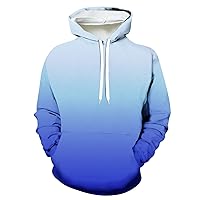 Gradient Hoodies for Men Fashion Winter Fall Hooded Sweatshirt Casual Long Sleeve Pullover Fleece Sweater Hoody Top